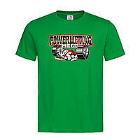 Зеленая мужская/унисекс футболка С принтом Powerlifting (18-4-2-зелений)