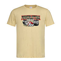 Песочная мужская/унисекс футболка С принтом Powerlifting (18-4-2-пісочний)