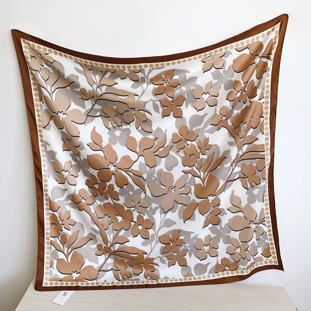 Хустка модна жіноча шовкова Северина капучино, фото 1