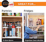 Повертний органайзер для спецій, приправ, соусів. Підставка-піднос дворівнева для кухні обертова, фото 6