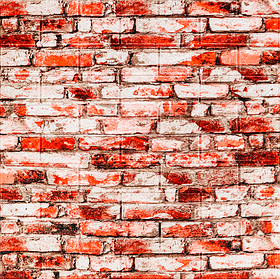 Самоклеючі 3д панелі під цеглу, м'які 3D панелі для стін 700х770х4 мм, Червоно-Білий (341)