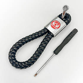 Брелок для ключів шкіряна косичка Dodge (Додж)