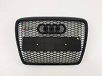 Решетка радиатора Audi A6 2004-2011год Черная (в стиле RS)