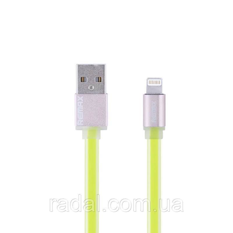 УЦ Кабель Remax RC-005i Colorful USB Lightning 1m зелений Пошкоджена упаковка