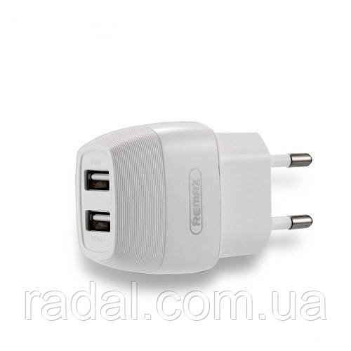 УЦ Мережевий зарядний пристрій Remax RP-U29 Flinc 2.1A 2 USB 220V EU білий Пошкоджена упаковка