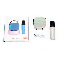 Bluetooth колонка K1 з бездротовим караоке мікрофоном. Радіосистема з караоке Bluetooth micro SD, фото 7