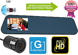Дзеркало відеореєстратор Blackbox на 2 камери, FullHd, G-Sensor +камера