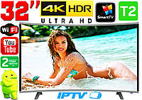 Вигнутий телевізор SmartTV 32" 4K UHDTV, LED, IPTV, Android,T2,WIFI, Curved TV ГЕРМАНІЯ оригінал!