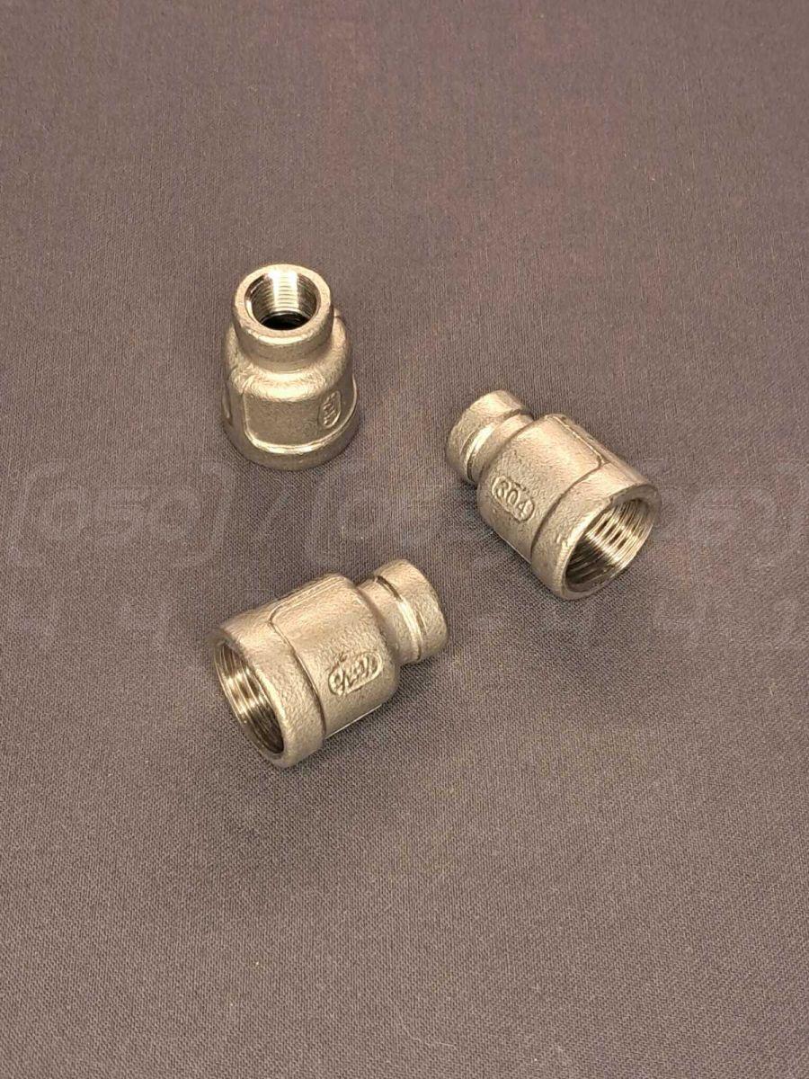 Муфта перехідна нержавіюча Ду=10х6 (3/8"х1/8") лита ISO 4144, EN 10241, DIN 2987