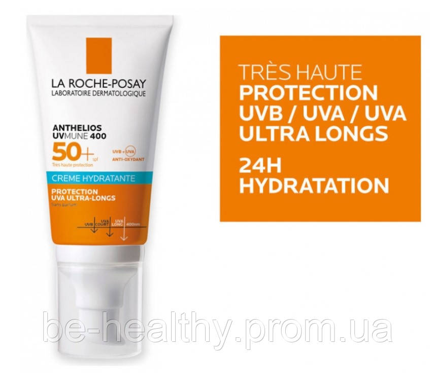 Увлажняющий солнцезащитный крем без отдушек, La Roche-Posay Anthelios UVmune 400 Crème Hydratante SPF50, 50мл - фото 6 - id-p2108305759