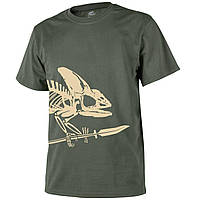 Футболка Helikon-Tex® T-Shirt(Full Body Skeleton) - Olive,тактическая черная футболка со скелетом для военных