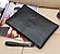 Великий чоловічий шкіряний клатч барсетка чорний, фото 7