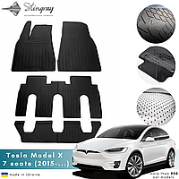 Килимки в салон Tesla Model X (7 місць) 2015- Комплект із 6 килимків Стингрей