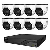 Комплект IP-відеонагляду на 8 камер TVT IP-Video Kit 8x4Mp (T) PoE: 8 купольних 4Mp відеокамер + 8-канальний