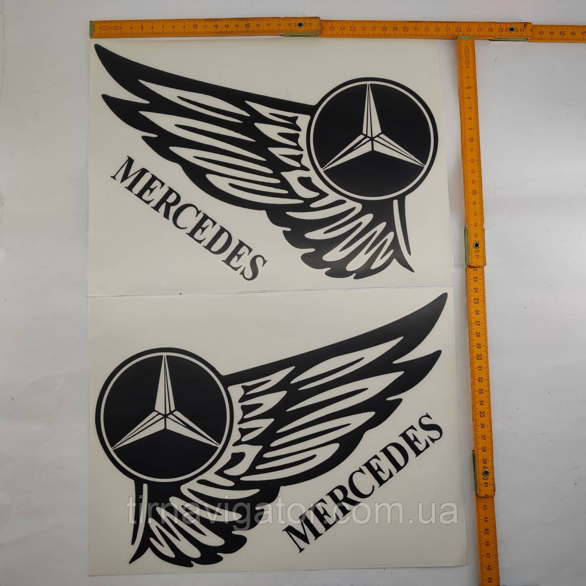 Наклейка з лого автомобілів (прямокутна) 2шт., Mercedes, Volvo, DAF, Renault