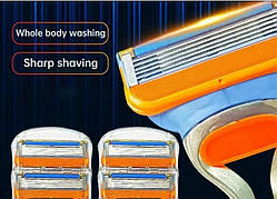 Змінні картриджі касети для гоління 5 лез, 8 штук Orange