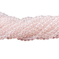Бусины хрустальные (рондель) 2 мм, нить 190-195 шт, цвет - розовый прозрачный
