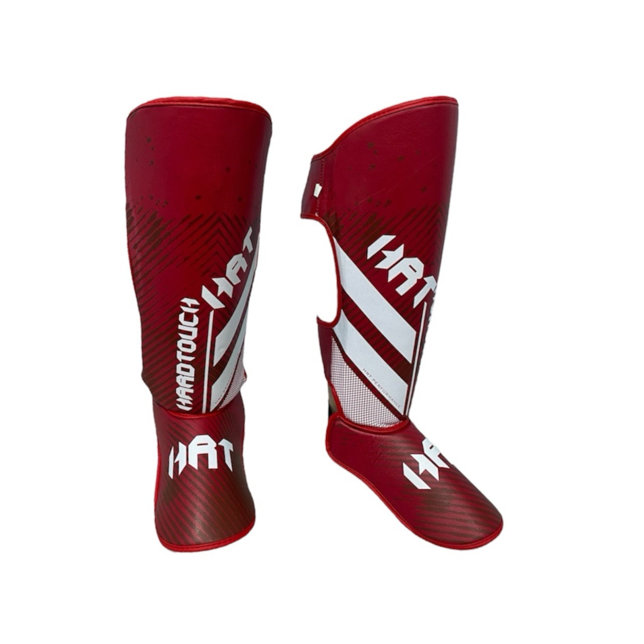 Захист гомілки та стопи, накладки на ноги для єдиноборств Hard Touch червона
