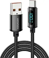 Кабель ESSAGER Enjoy LED Digital Display USB Charging Cable 7 A USB A to Type C 2 м Black (EXCT-XYA01-P)