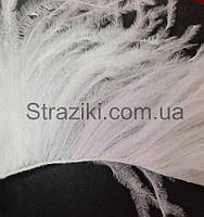 6-10см двухслойные БЕЛЫЕ страусиные перья на тонком шнуре 1м