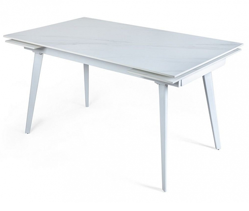 Hugo White Carrara стіл розкладний 140/200 см матова кераміка ТМ Concepto, фото 2