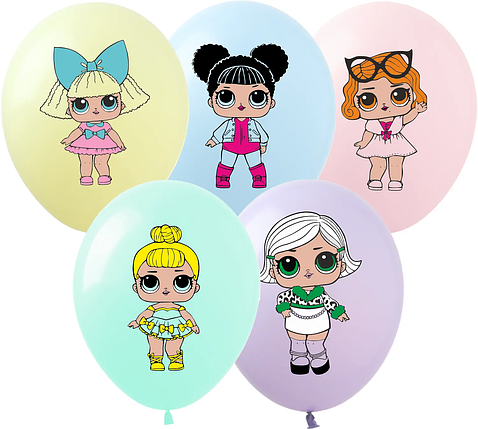 Повітряні кульки з написами Ляльки Лол | Макарун асорті, фото 1