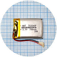 Аккумулятор (батарея) универсальный 703040Р 42 х 30 х 6,5 мм 750 mAh 3.7V