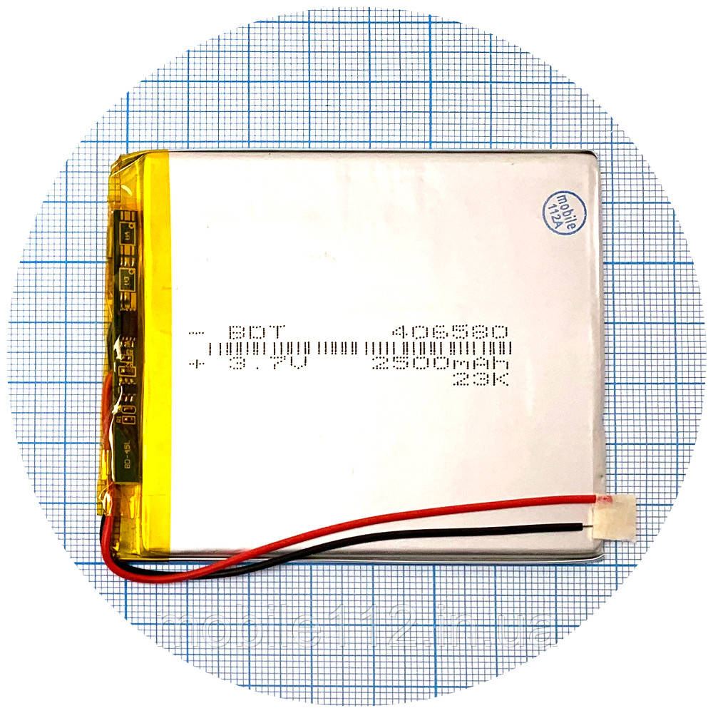 Батарея (акумулятор) універсальний 406580 80 х 68 х 3 мм 2500 mAh 3.7V