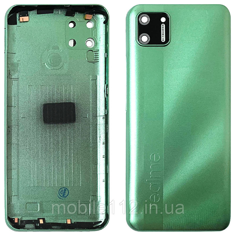 Задня кришка Realme C11 RMX2185 зелена оригінал Китай зі склом камери