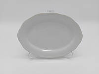 Блюдо овальное керамическое большое белое Тарелка для рыбы с волнистым краем 20 *14,5 cm VarioMarket