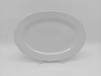 Блюдо овальное керамическое большое белое Тарелка для рыбы с волнистым краем 34 * 24,5 cm VarioMarket