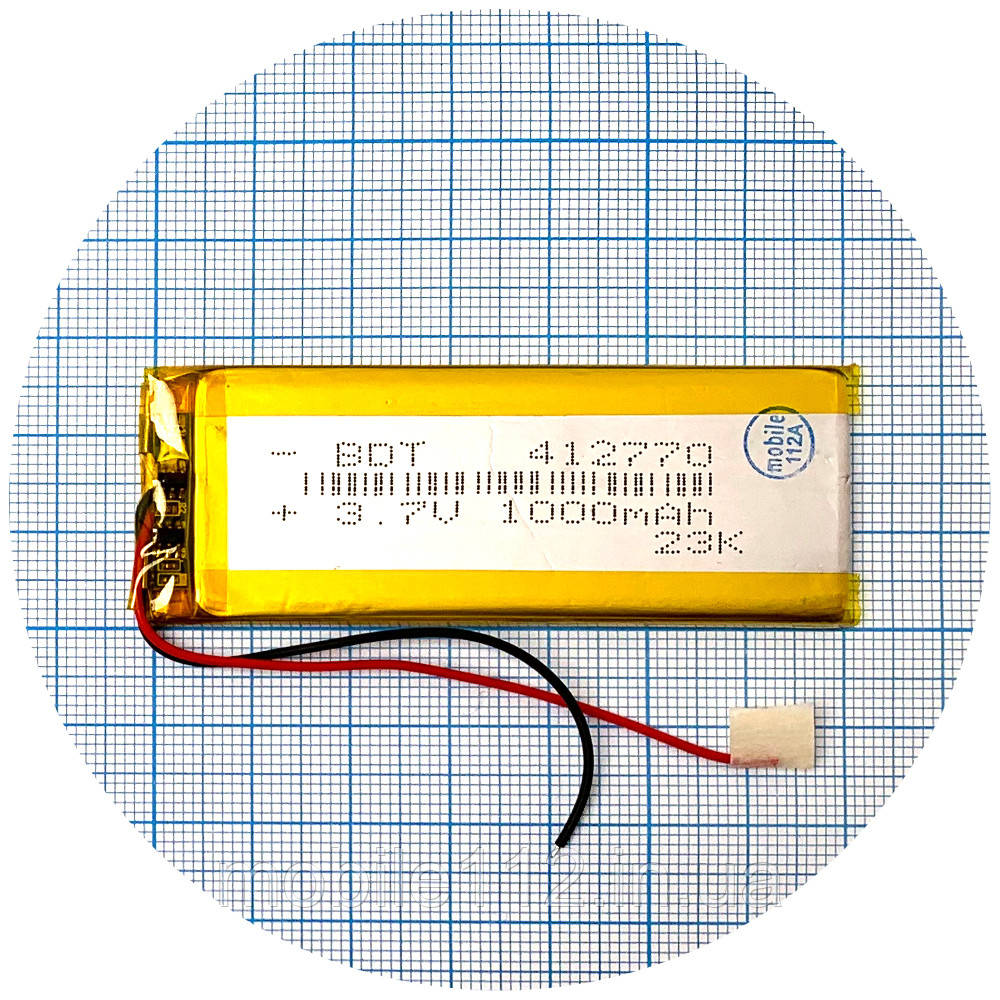Батарея (акумулятор) універсальний 412770 70 х 26 х 3 мм 1000 mAh 3.7V, фото 1