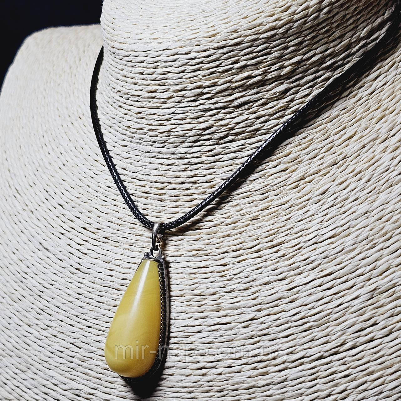 Кулон підвіска 100% натуральний пейзажний бурштин вага 4 г, фото 1