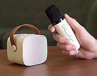 Детский набор для караоке светодиодный аудиомикрофон K1 подсветка микрофон колонка беспроводные с bluetooth