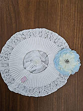 Берет для дівчинки трикотажний TuTu арт. 3-002546 (46-50, 50-54) 46-50, Біло-блакитний