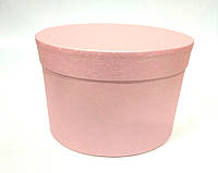 Подарочная овальная коробка (розовые нити блеск) с крышкой 17х13х13 см.