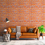 Самоклеючі 3д панелі під Катеринославську цеглу, м'які 3D панелі для стін 700х770х3 мм, Руда (044-3), фото 4