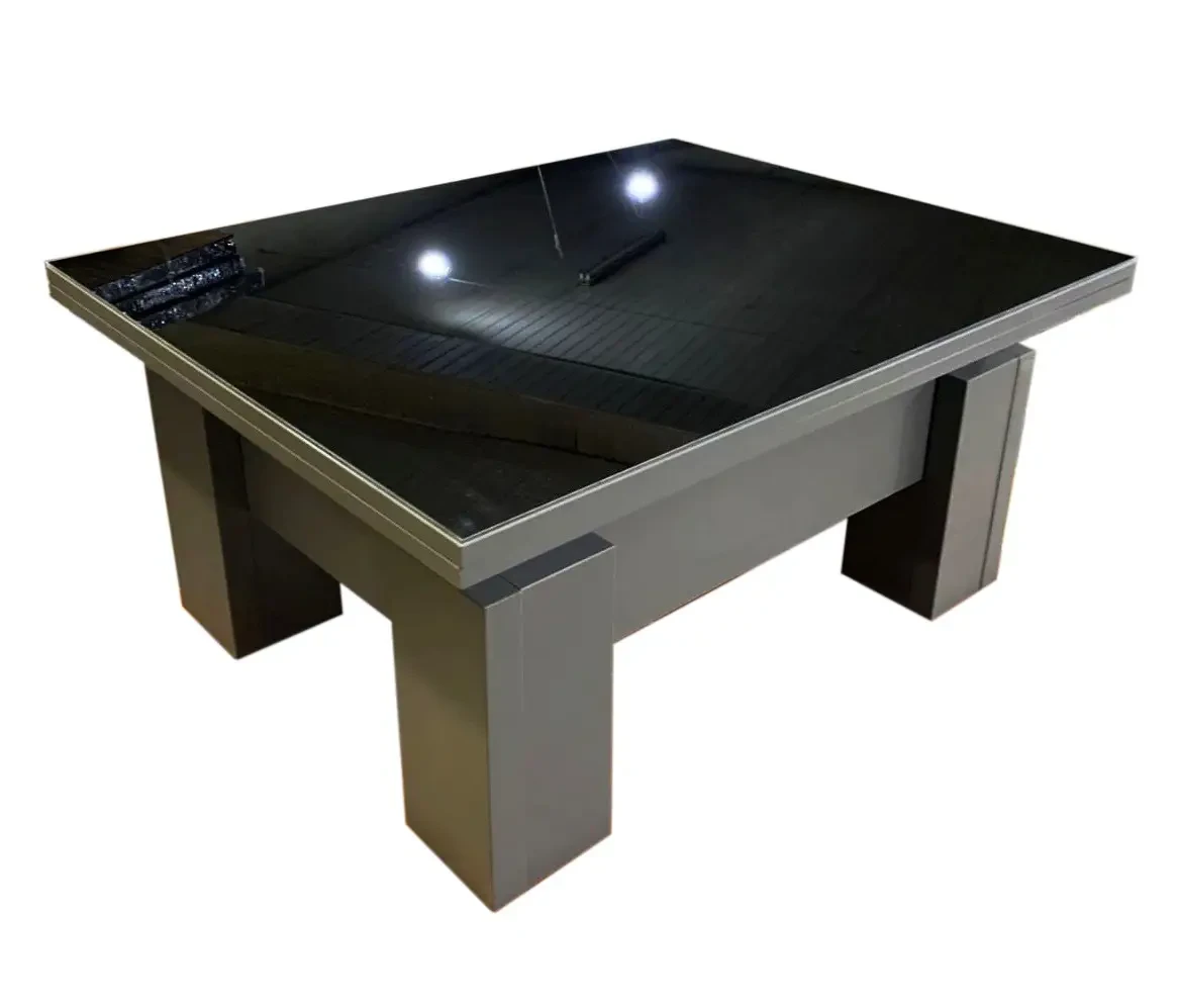 Стіл-трансформер Оптімус колір графіт із чорним склом.