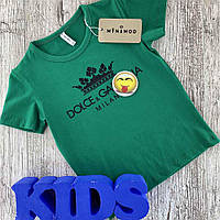 Детская футболка зеленого цвета 134-140