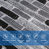Самоклеючі 3д панелі під Катеринославську цеглу, м'які 3D панелі для стін 700х770х3 мм, Сірий (342-3), фото 3