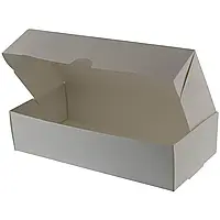 Картонна коробка біла упаковка для кондитерських виробів та суші 250*200*55мм