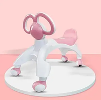 Ходунки беговел  Baby Walker детский каталка для малышей на колесиках с ушками-ручками розовой