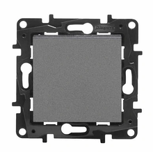 NILOE STEP Вимикач одноклавішний 10А автоматичні клеми, колір Сталь