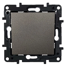 NILOE STEP Перемикач одноклавішний 10А автоматичні клеми, колір Сталь