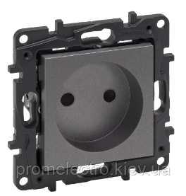 NILOE STEP Розетка силова 2К 16А, 250 В гвинтові клеми, колір Сталь