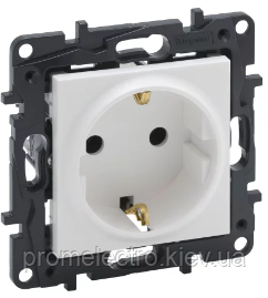 NILOE STEP Розетка силова 2К+З 16А, 250 В гвинтові клеми, колір Білий