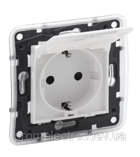 NILOE STEP Розетка силова з кришкою 2К+З IP44 16А, 250 В автоматичні клеми, колір Білий, фото 1