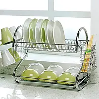 Стойка для сушки посуды Kitchen storage rack, Органайзер - сушка для посуды сушилка из нержавеющей стали