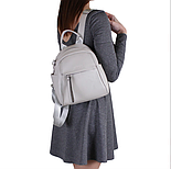 Рюкзак женский бежевый черный, мятный желтый компактный, натуральная кожа, фото 5