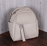 Рюкзак женский бежевый черный, мятный желтый компактный, натуральная кожа, фото 6